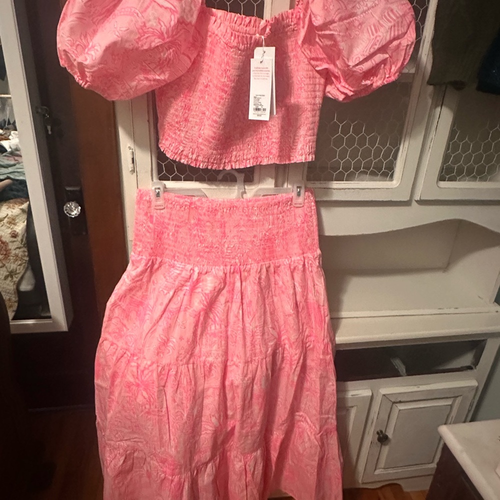 Lilly Pulitzer Vibrant Pink Smocked Set